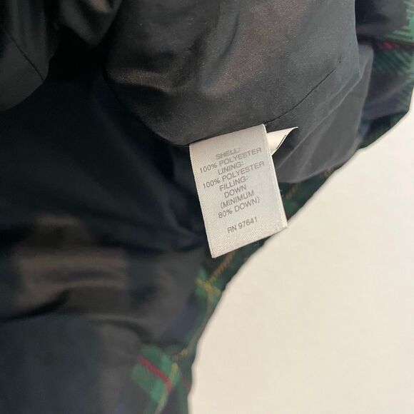 J. Jill Blue Green Plaid Snap Button Down Puffer Vest Women's Size Large Tall - Picture 6 of 6